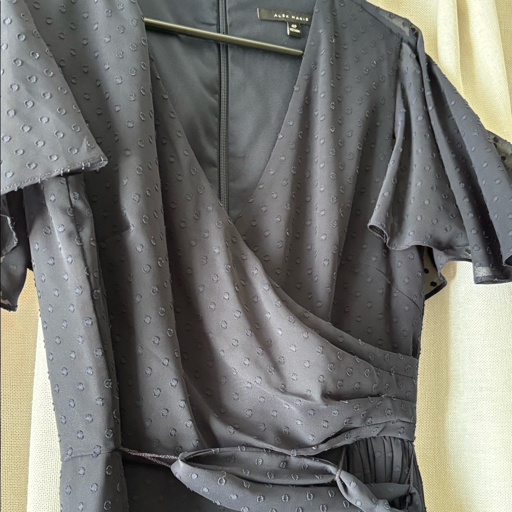 Belted dress with flutter sleeves